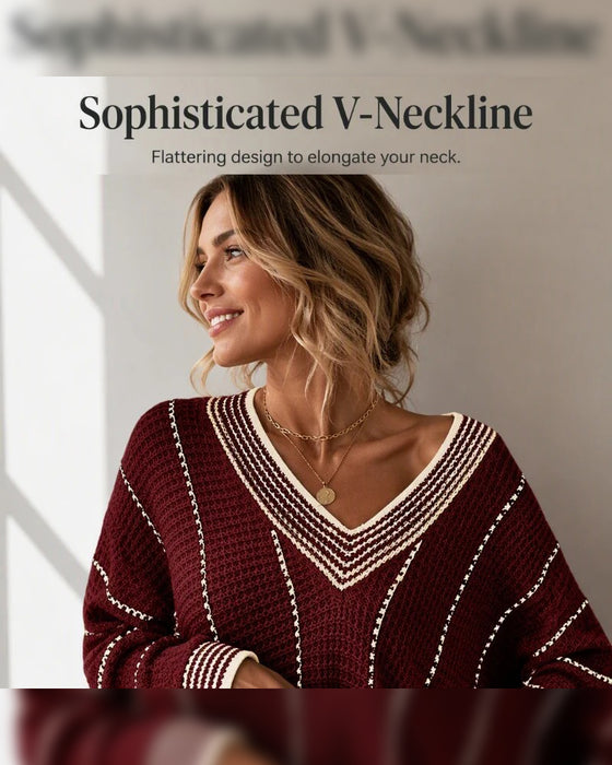 Pullover Genser Avslappnet Loose Fit Stripe
