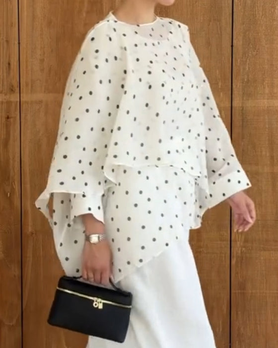 Bluse Polka Dot Uregelmessig