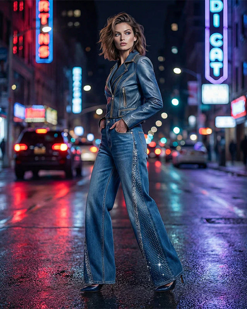 Jeans Løs Passform Vasket Rett Ben