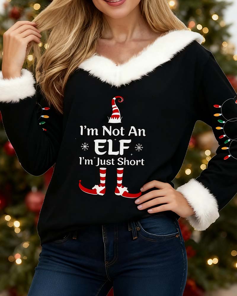 Stilfull Trykket Topp Med Pelskrage