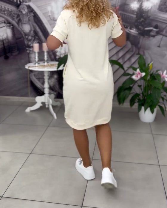 Kjole Mote V-Hals Kortermet