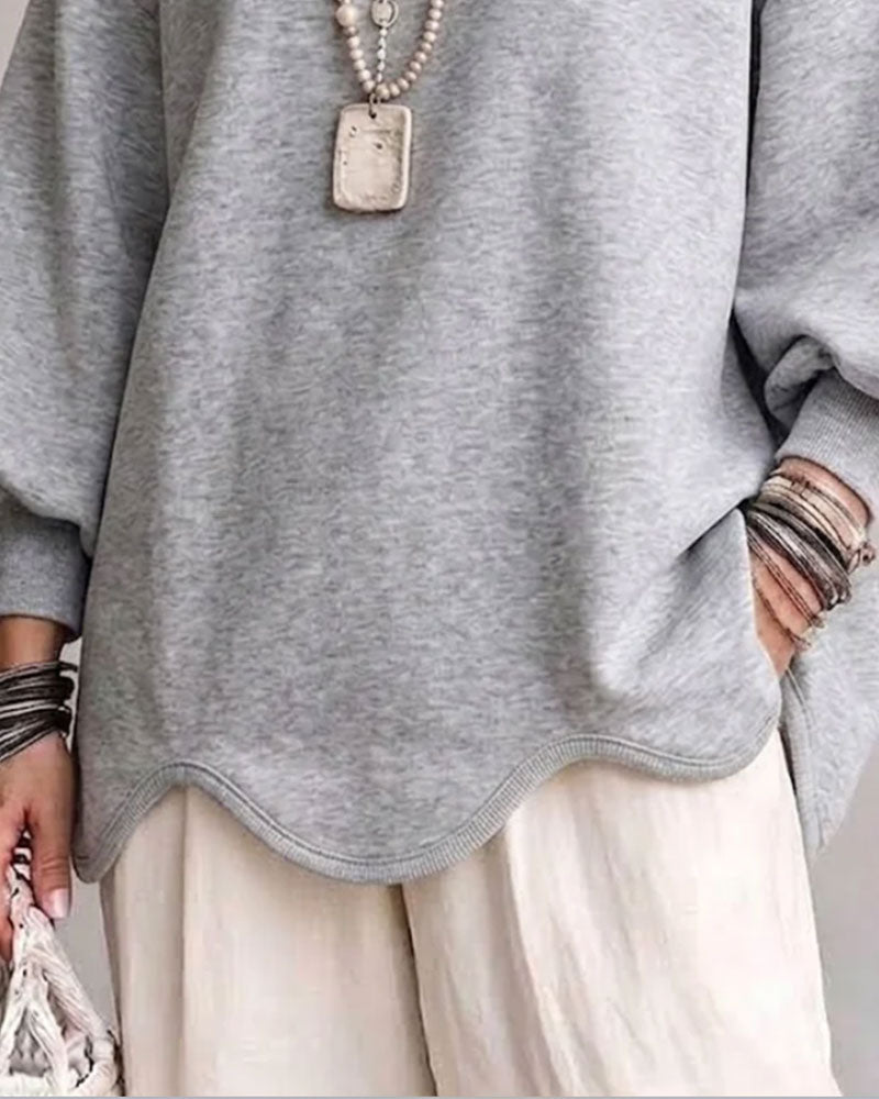Sweatshirt Rund Hals Lanterne Erme Asymmetrisk