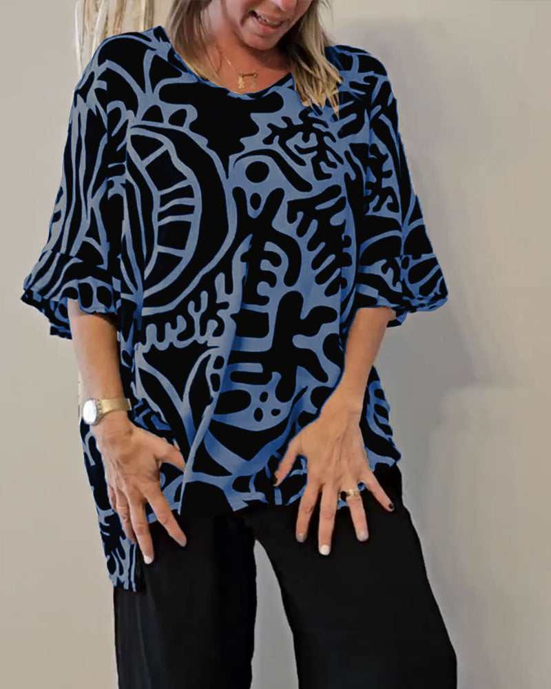 Topp Abstrakt Botanisk Print Løs