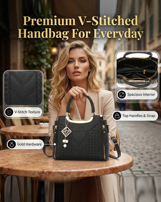 Veske Kvinne'S V-Søm Topphåndtak Satchel