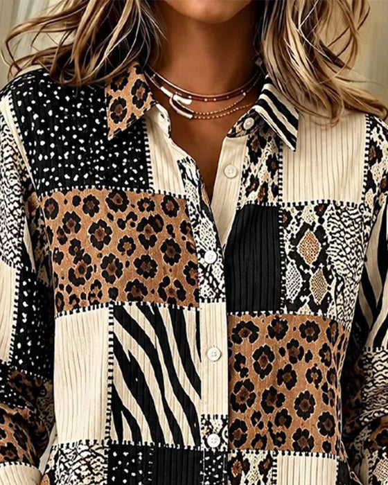 Skjorte Leopard Zebra Stripe