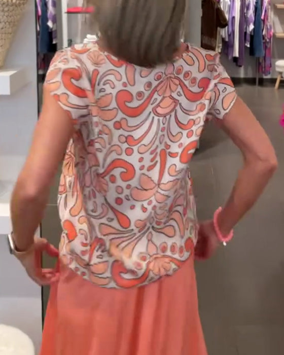 Avslappet bluse med V-hals og raglanermer