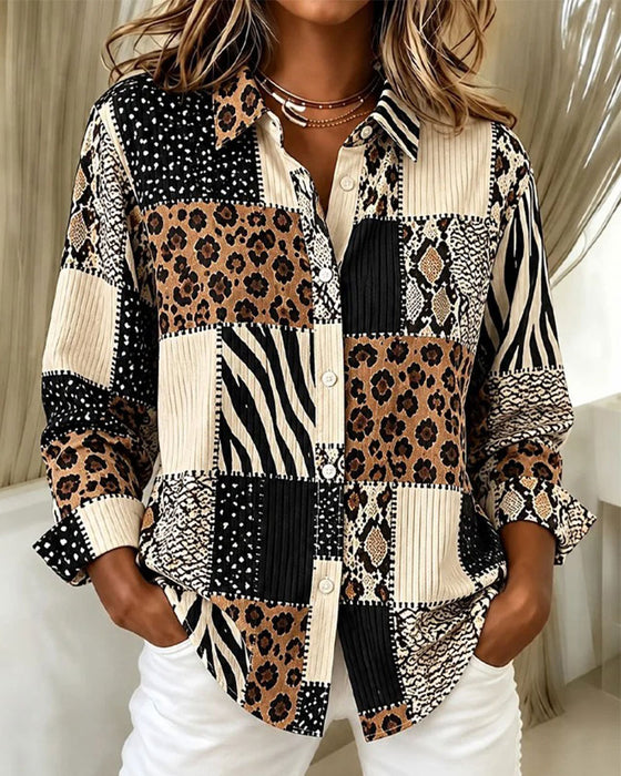 Skjorte Leopard Zebra Stripe