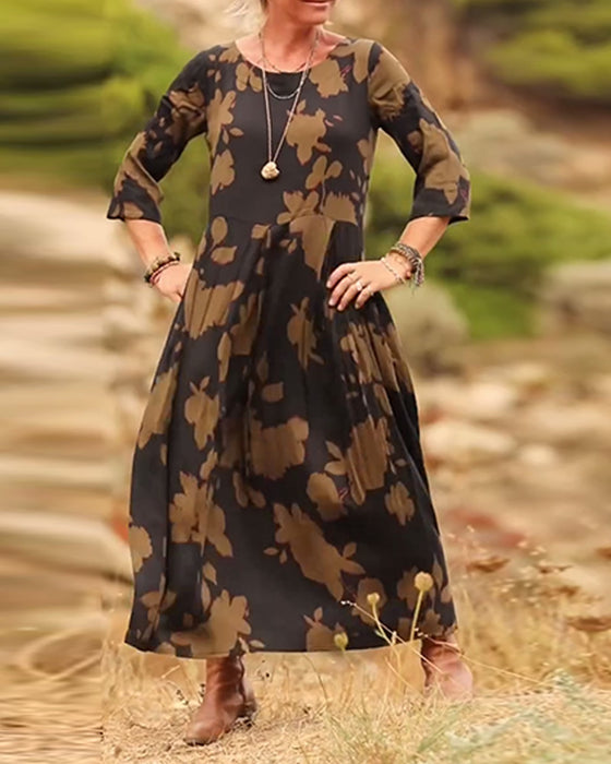 Kjole temperament retro trykt