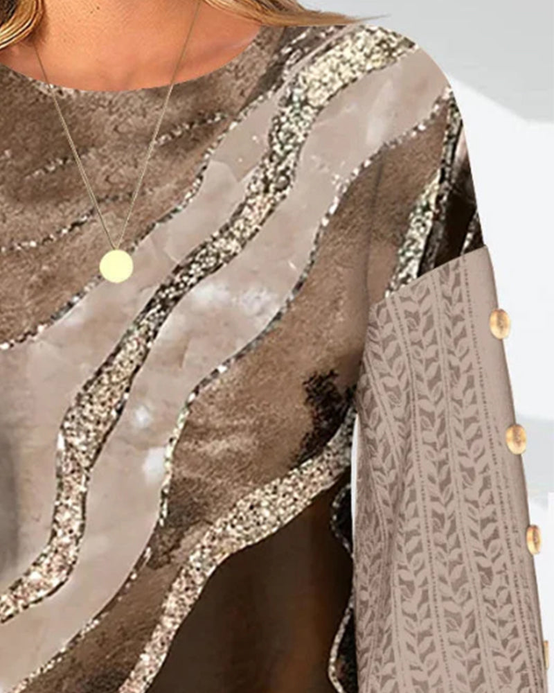 Topp 3D Digitaltrykt Strikket