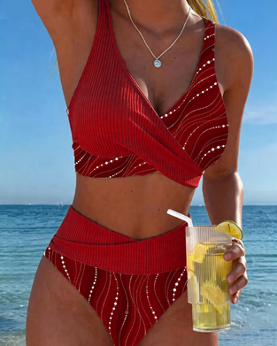 Bikini Dyp V-Hals Linje Lappeteppe