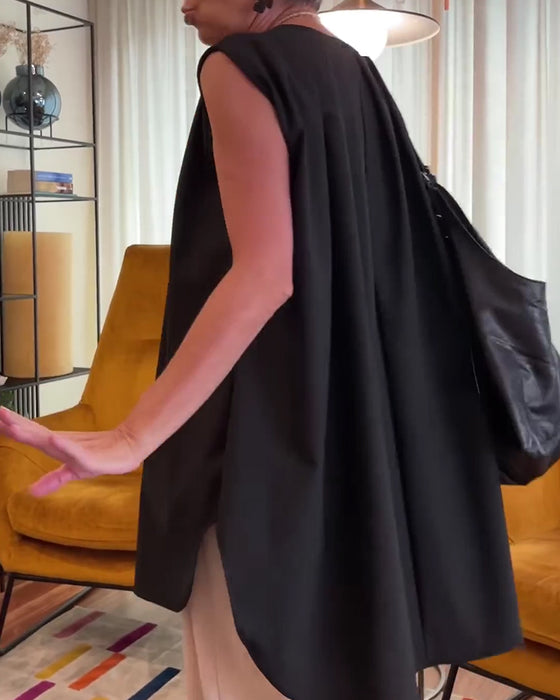 Singlet Plissert Ermløs Løs