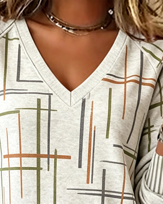 Sweatshirt V-Hals Linje Splitt