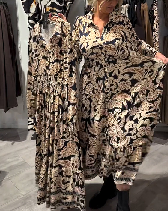 Motekjole Med Krage Og Trykk