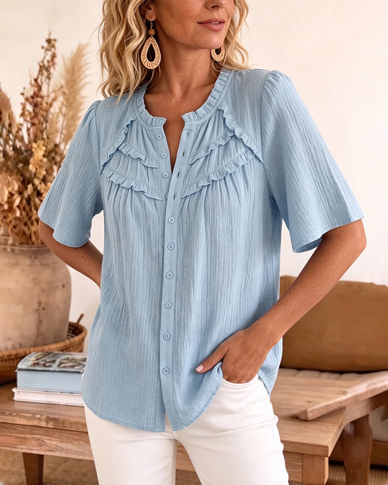 Bluse Halvermet Enfarget