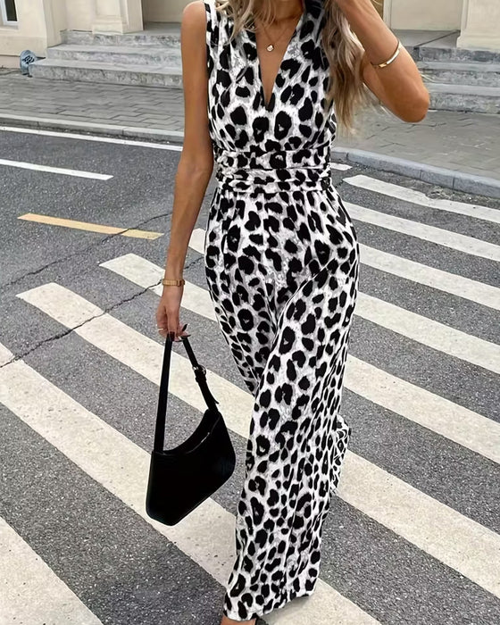 Hoppdrakt Leopard Trykk Ermeløs