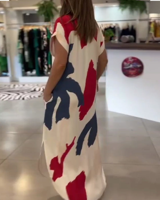 Kjole Kortermet Trykt