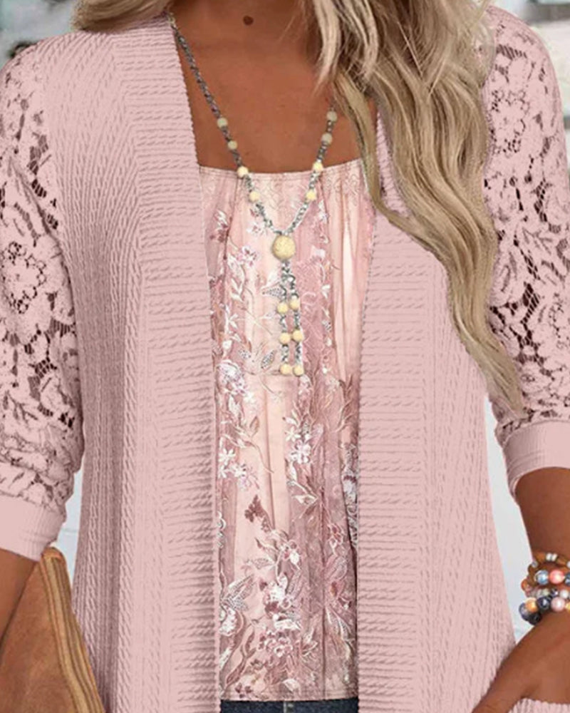 Topp Med Faux To-Dels Utseende Og Lappverk