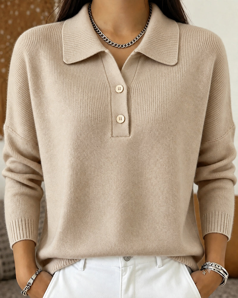 Pullover Halvknapp Knapp Casual