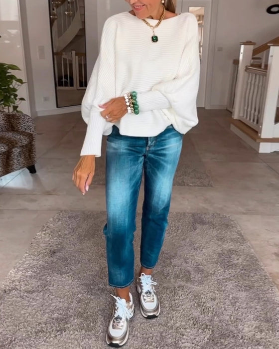 Ensfarget genser med lykterem