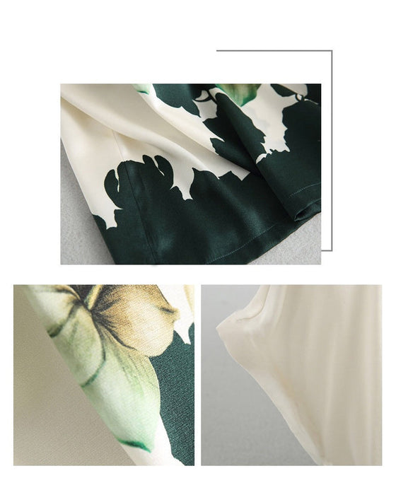 Kortermet t-skjorte i issilke med trykk