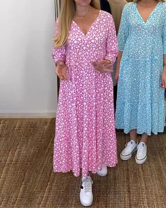 Uformell kjole i blomsterprint