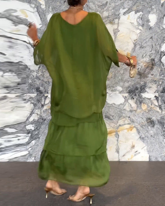 Kjole med kunstnerisk stil og løs passform