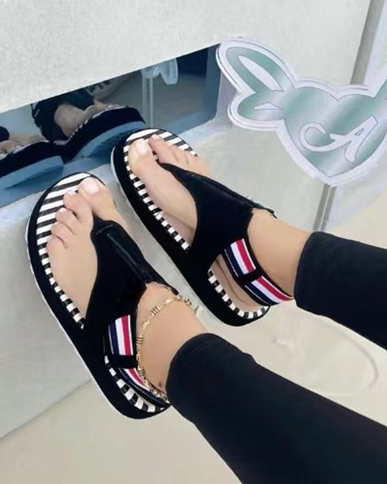 Platformsandaler med glidelås