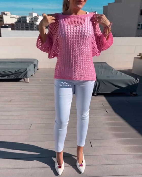 Ensfargede topper med utskjæringer