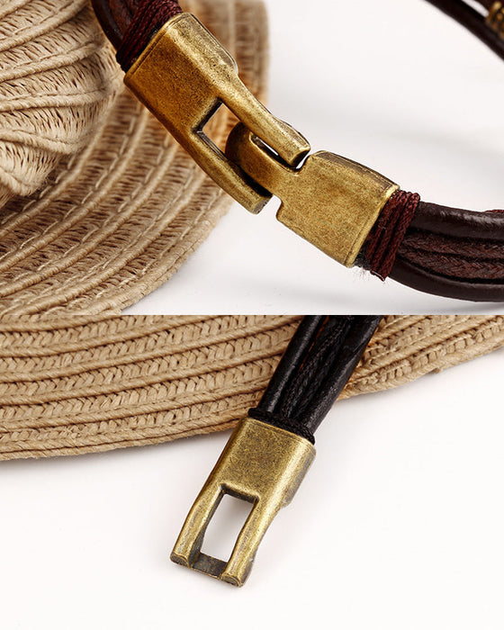 Vintage mote armbånd i skinn