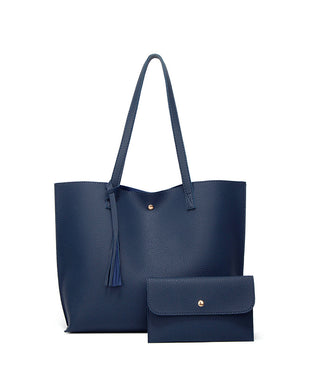 Kapasitet med ensfarget dusk skulderveske med stor