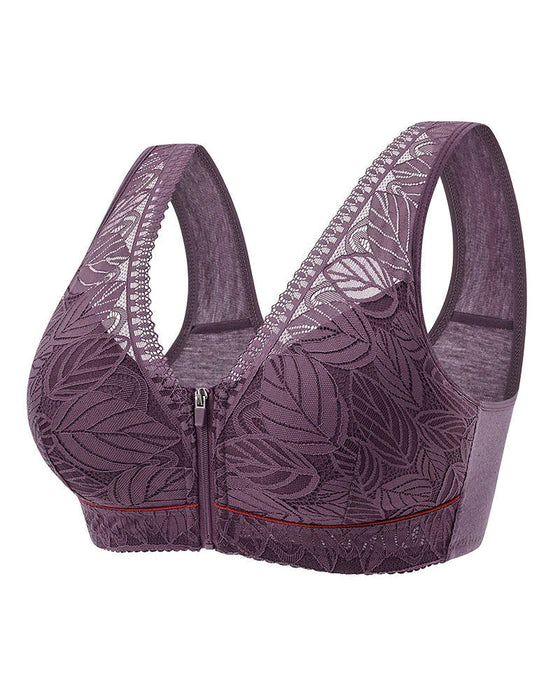 Blonde BH med foran lukking med glidelås