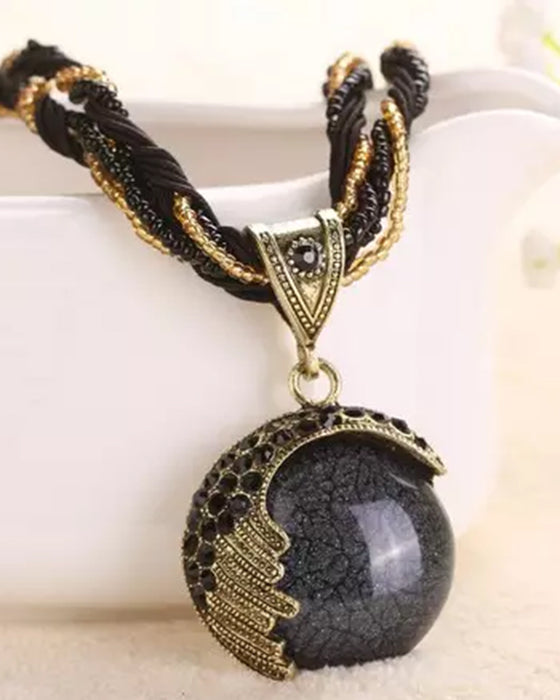 Boho håndflettet kjede med anheng