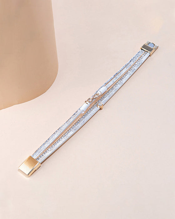 Figur 8 magnetisk spenne lærarmbånd for damer