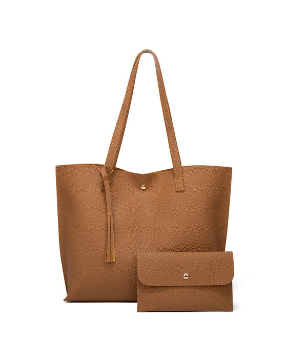 Kapasitet med ensfarget dusk skulderveske med stor