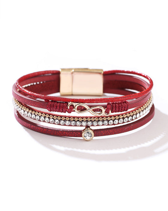 Figur 8 magnetisk spenne lærarmbånd for damer