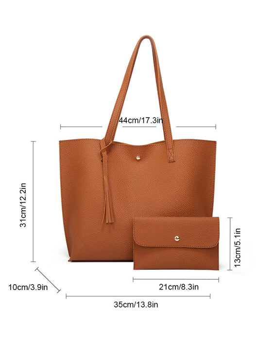 Kapasitet med ensfarget dusk skulderveske med stor