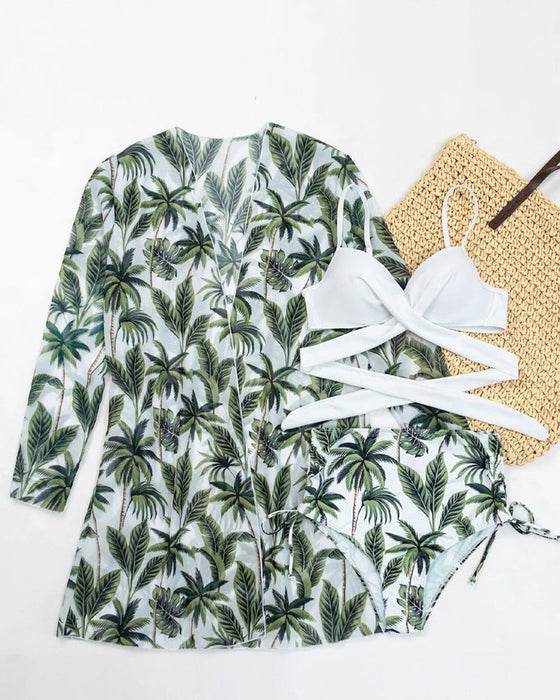 Floral Print Bikinier og Cover Ups