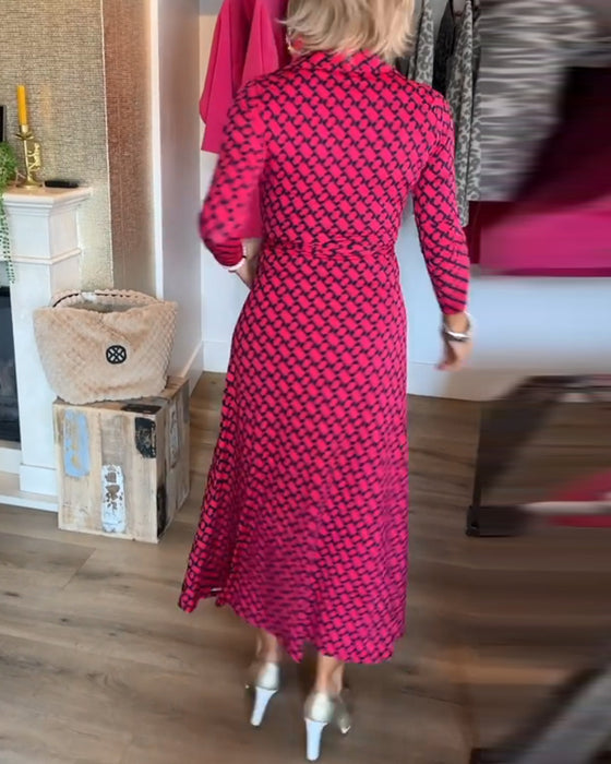 Elegant maxikjole med V-hals