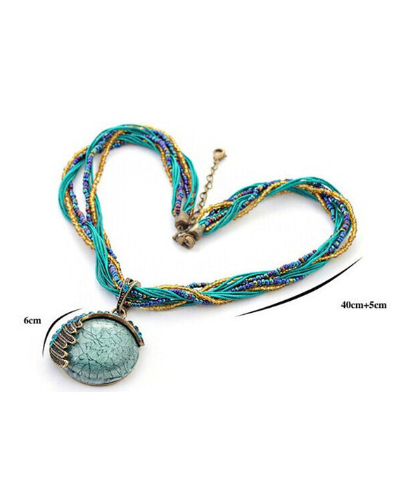 Boho håndflettet kjede med anheng