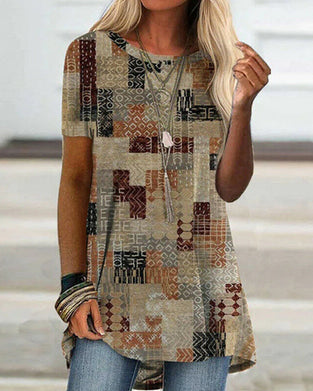 Kortärmad T-shirt med tryck