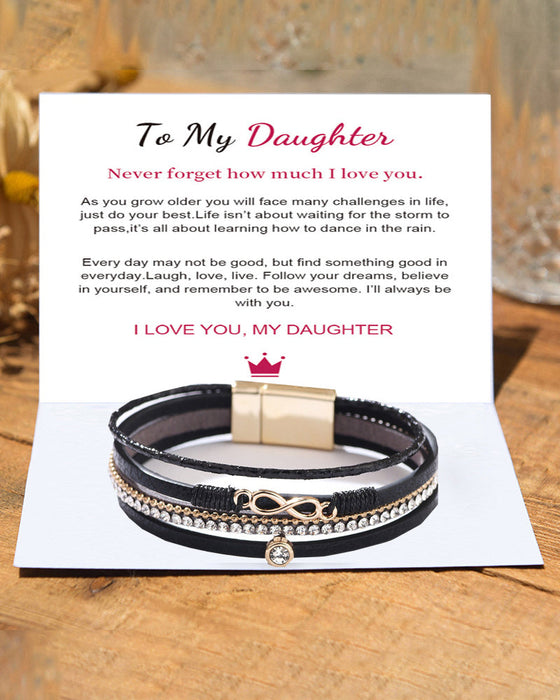 Figur 8 magnetisk spenne lærarmbånd for damer