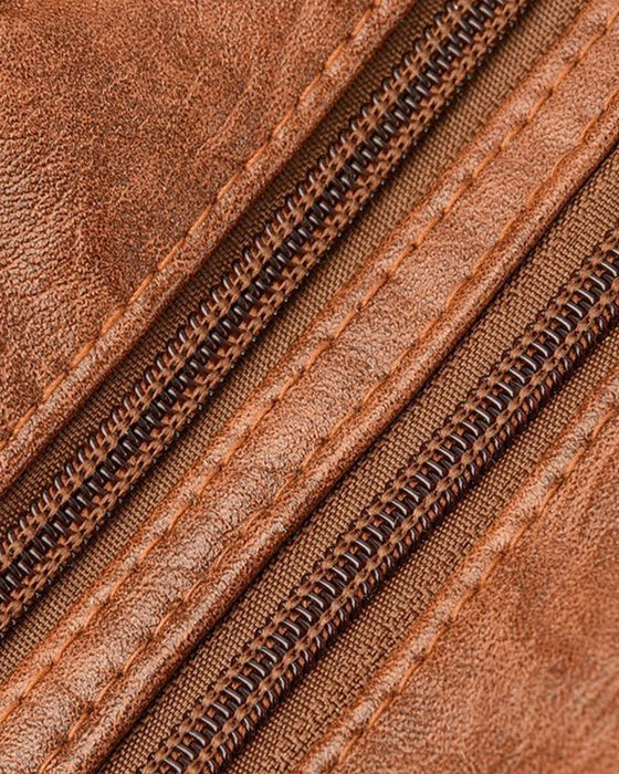 Vintage messenger bag i mykt skinn