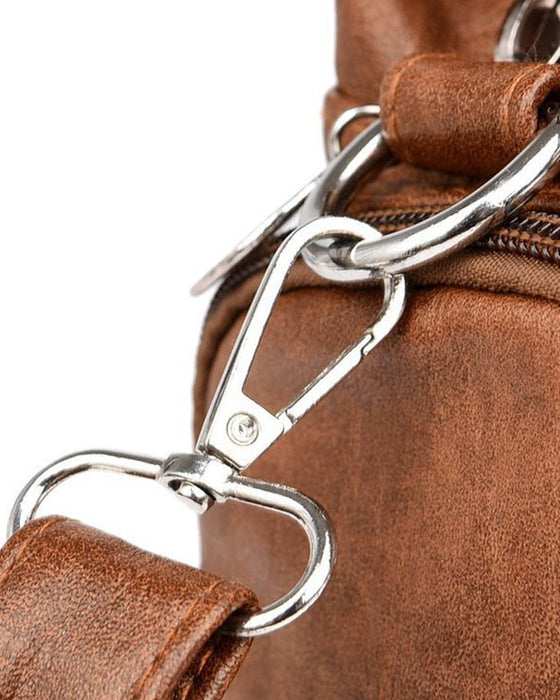 Vintage messenger bag i mykt skinn