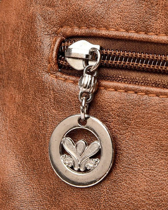 Vintage messenger bag i mykt skinn