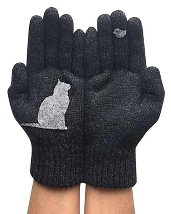 Bomullshansker i kattestil