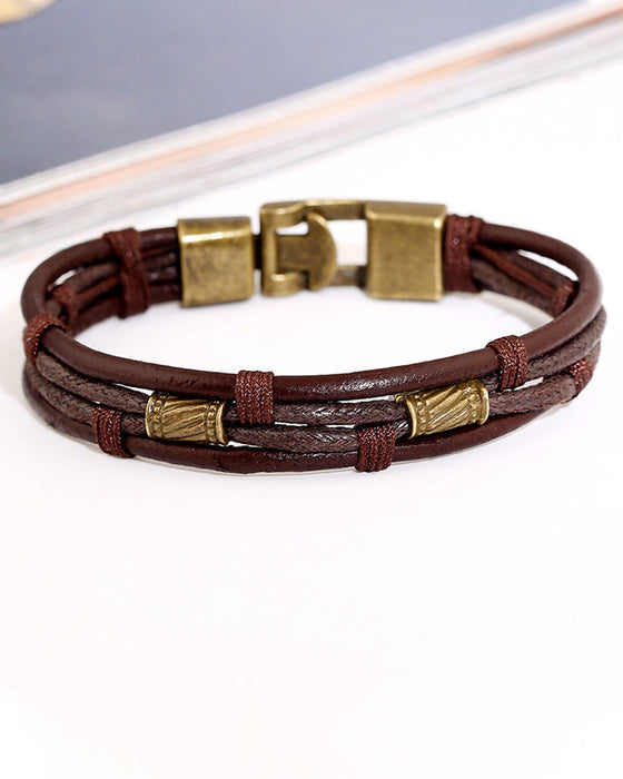 Vintage mote armbånd i skinn