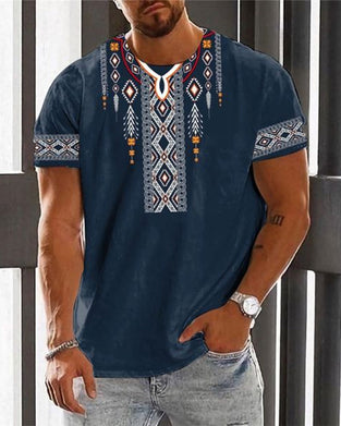 T-skjorte med trykk med rund hals