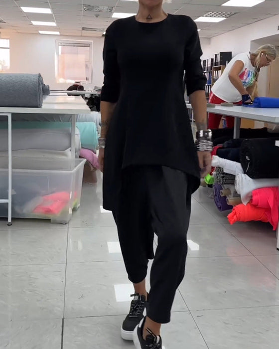 Genser mellomlang med rund hals