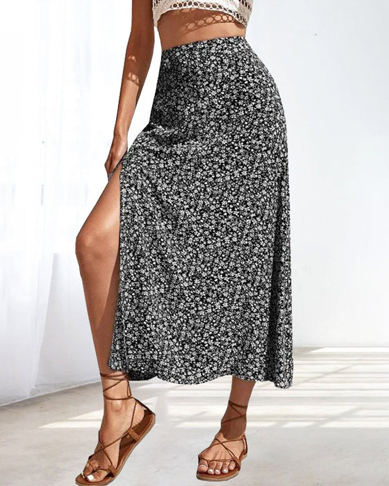 Midt midje pose hofteskjørt med splitt