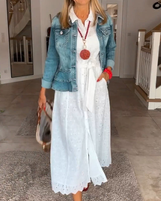 Elegant 3/4-ermet midikjole